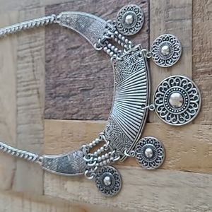 Boho Silver toned Necklace